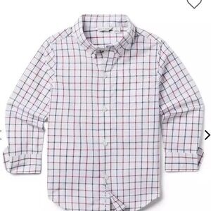 Janie and Jack 3T Tattersall Boys Checkered Shirt - Red and black